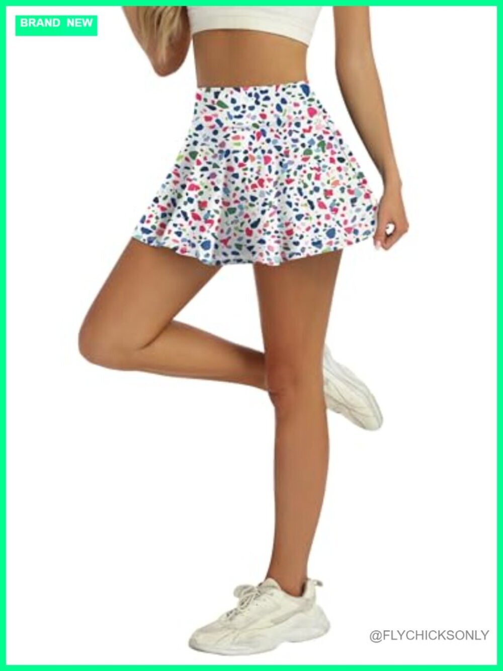 High Waisted Pleated Tennis Skort with Pockets Athletic Skirt
